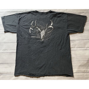 Vintage Woods Life Deer Buck Skull Cole Johnson T-shirt Size 2XL Distressed